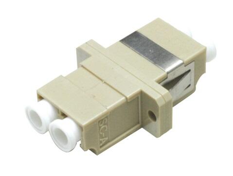 ADA-LCDPXBEIGE Fiberworks AS  Adapter MM LC-DPX OM1/OM2 Beige With flange, metal clip, Zr. sleeve
